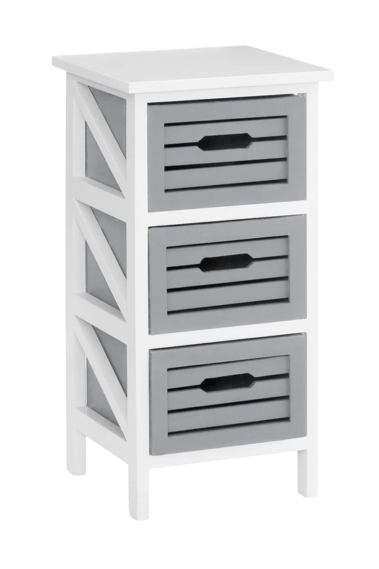 Premier Housewares 2404023 Vermont 3-Drawer Chest - Grey - Image 1