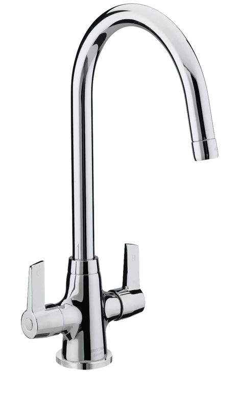 Bristan Echo Kitchen Tap - swivel spout, two lever EasyFit chrome kitchen sink tap, EC SNK EF C