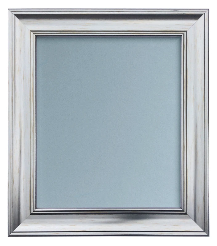 Scandi Distressed Pale Grey Photo Picture Frame with Light Blue Grey Backing Board 21 x 10