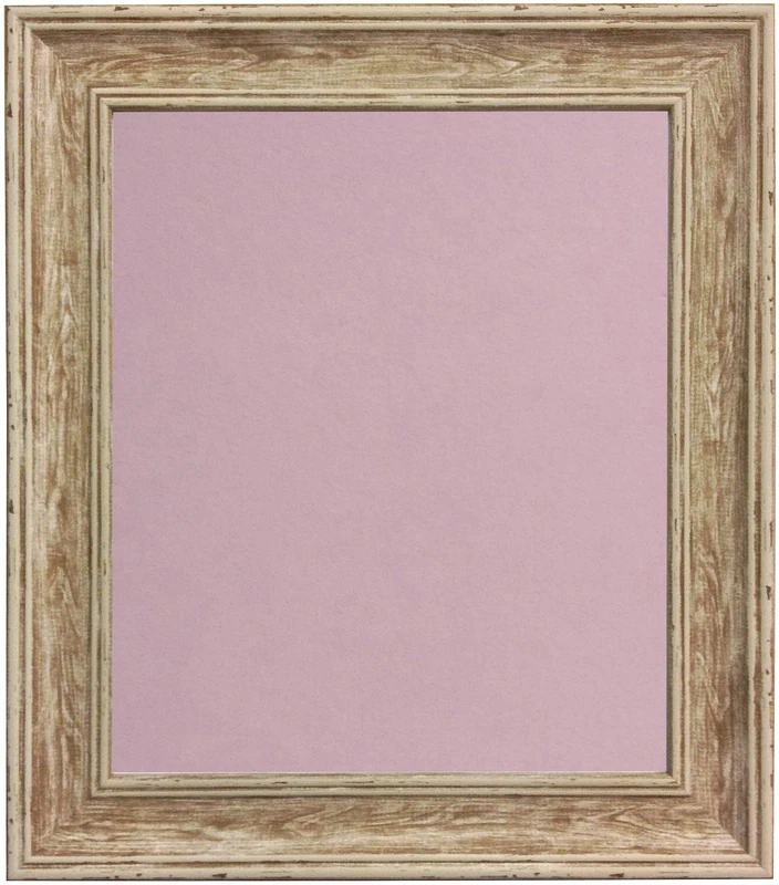 Scandi Distressed Wood Picture Photo Frame with Pink Backing Board 30 x 20 inch (Plastic Glass)