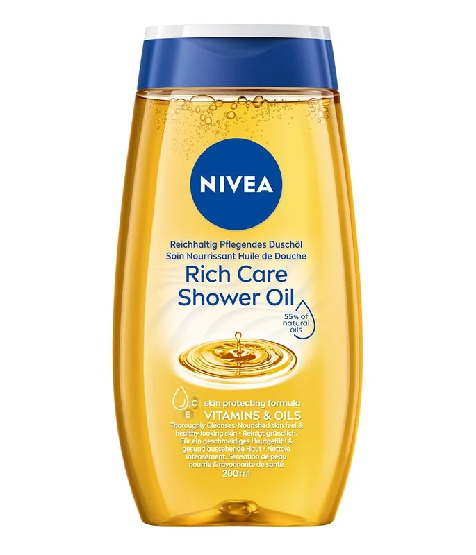 NIVEA Natural Shower Oil with 55% Natural Oils - 200ml
