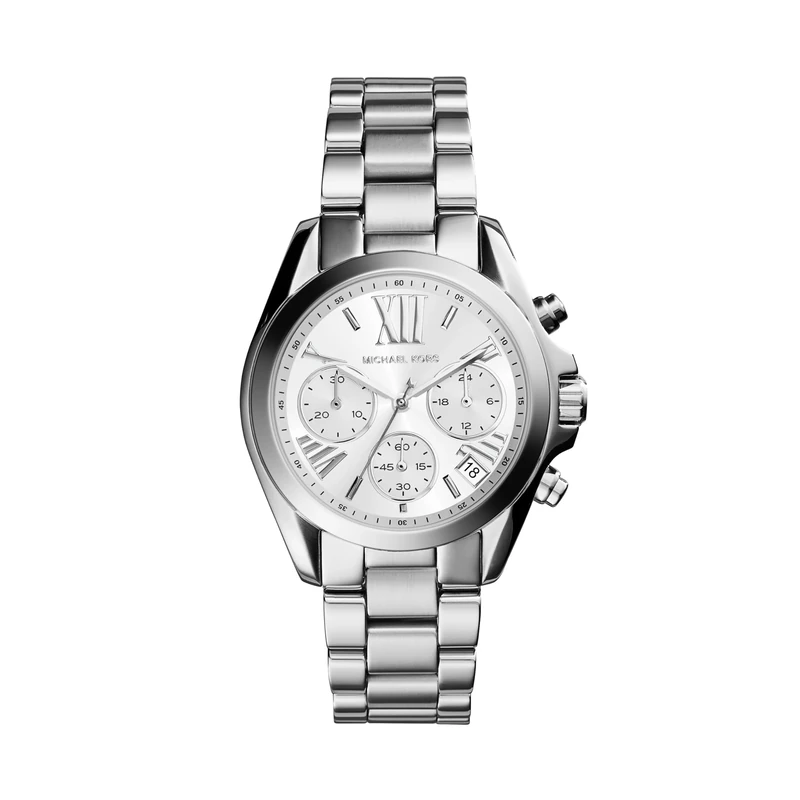 Michael Kors MK6174 Ladies Mini Bradshaw Silver Chronograph Watch