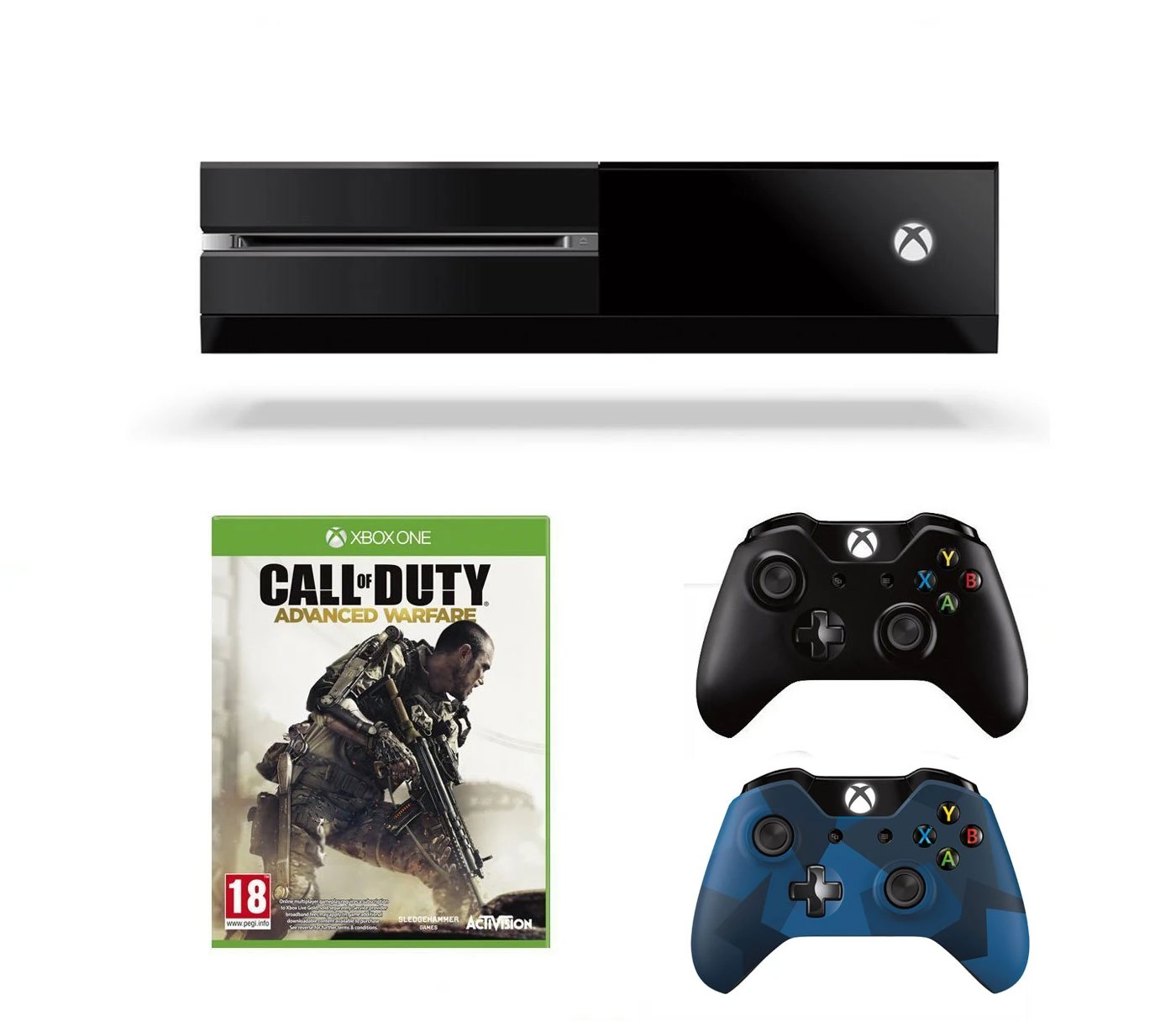 Xbox One Console Plus Call of Duty: Advanced Warfare Plus Official Xbox One Wireless Controller Blue Camoflage