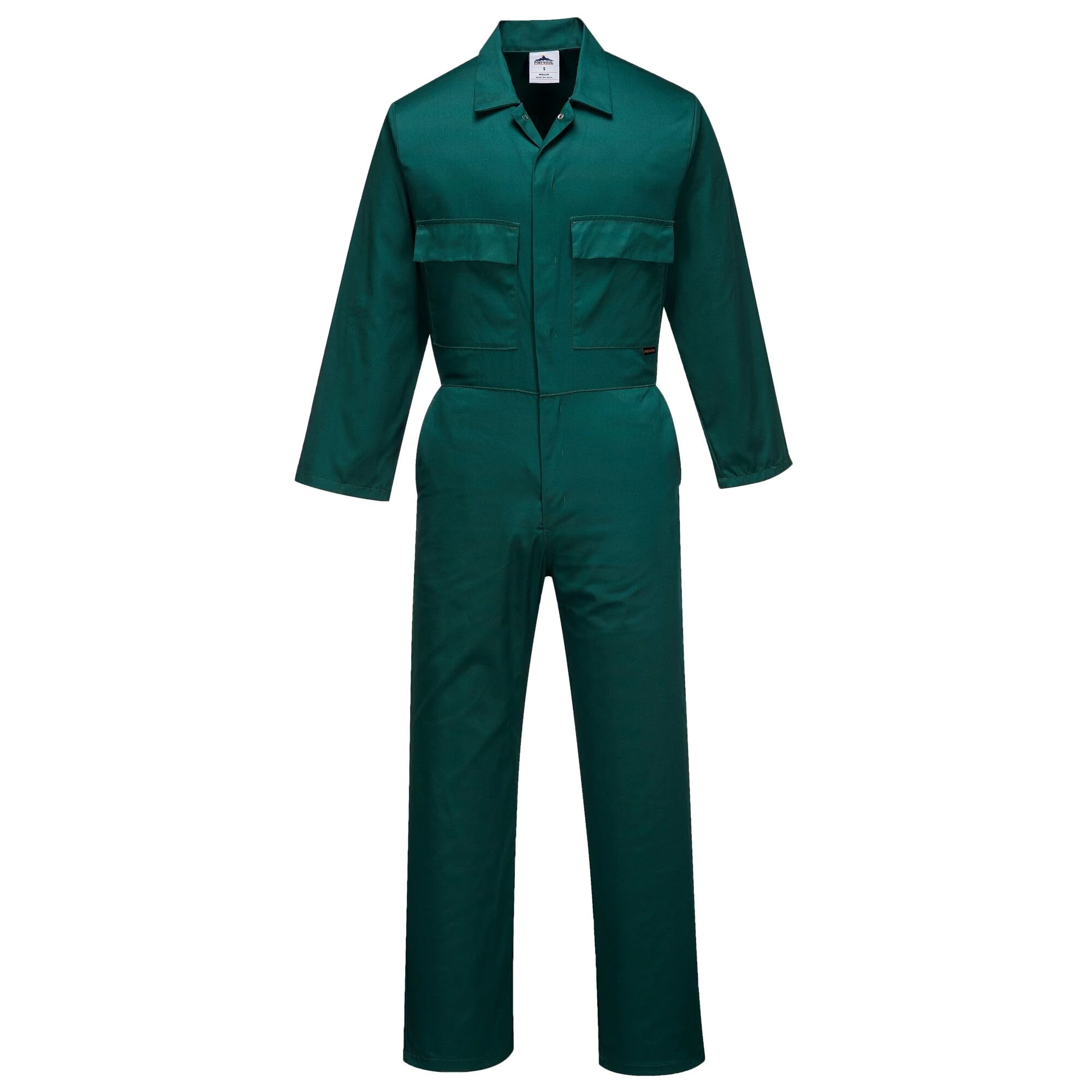 Portwest S999 Men's Work Coveralls - Protective Polycotton Work Overalls Durable Workwear Boiler Suit for Mechanics Warehouse Garages DIY Bottle Green, Small
