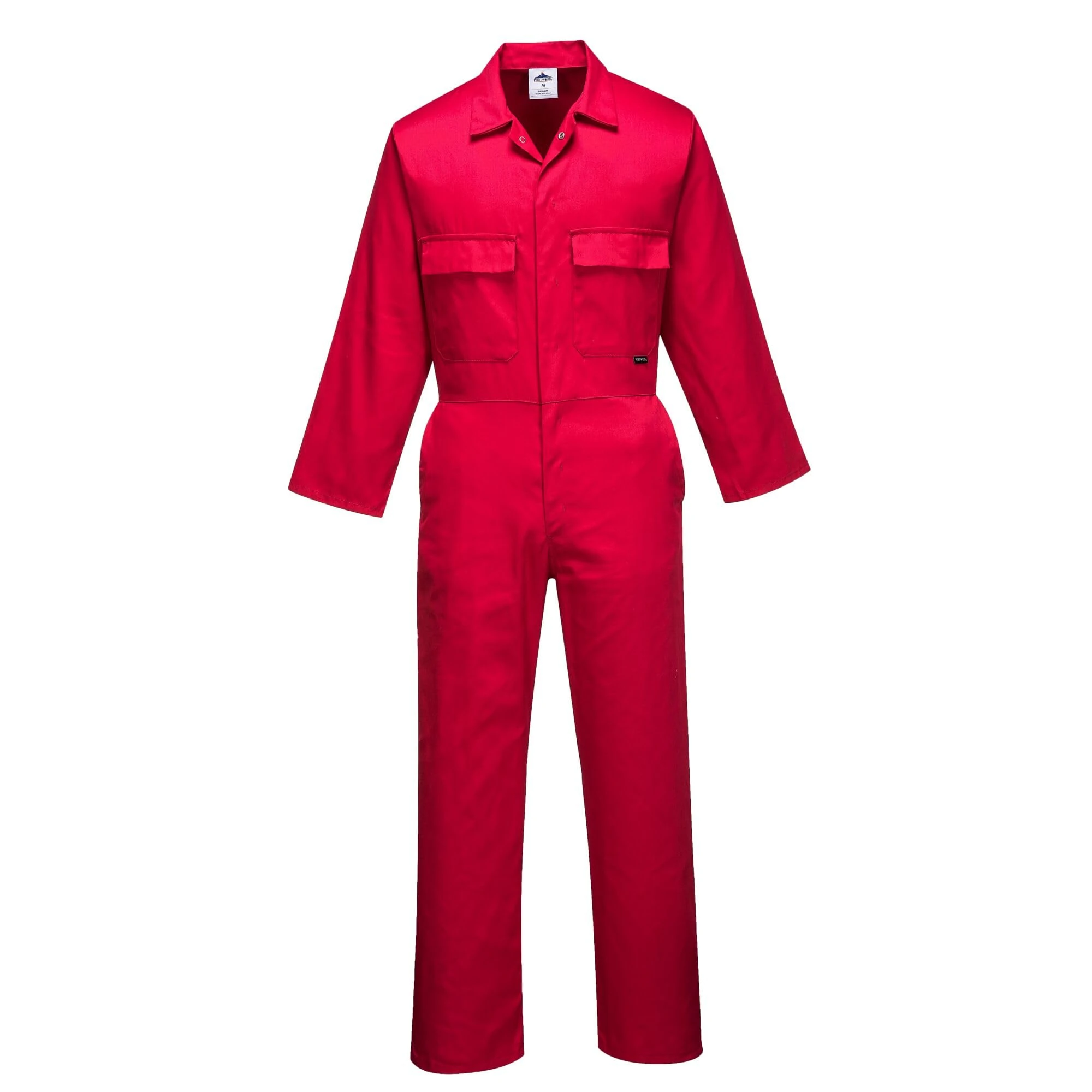 Portwest S999 Men's Work Coveralls - Protective Polycotton Work Overalls Durable Workwear Boiler Suit for Mechanics Warehouse Garages DIY Red, Small