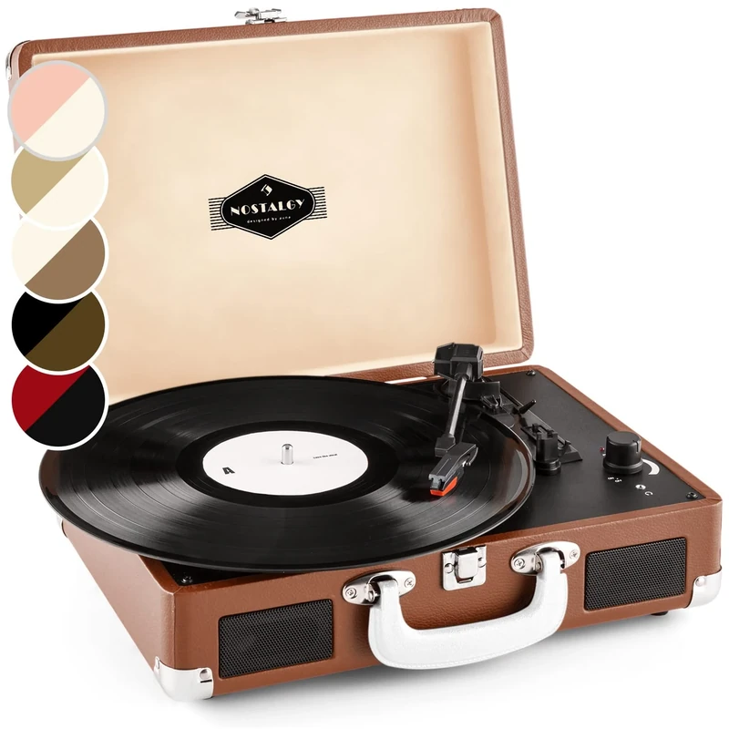 Auna Peggy Sue - audio turntables (50/60 Hz, AC, Brown, 355 x 275 x 115 mm, USB)