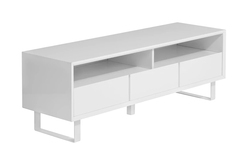 Premier Housewares 3-Drawers/2-Shelves High Gloss Media Cabinet, White