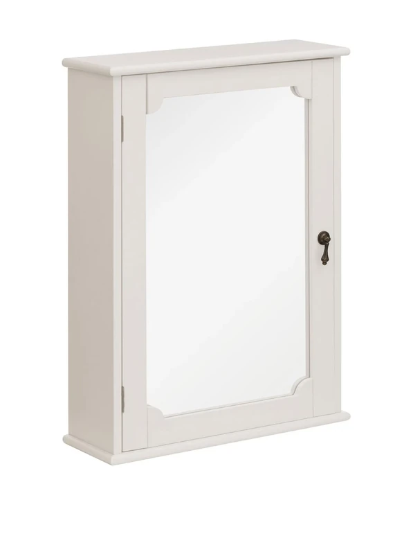 Premier Housewares Marcella Mirror Wall Cabinet, Ivory