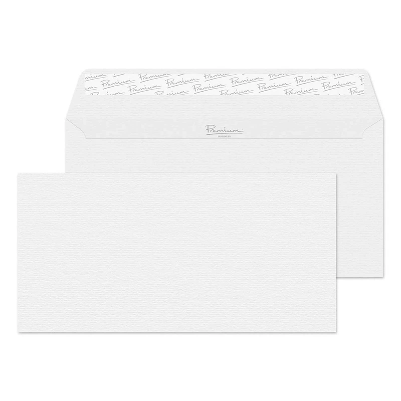 Blake Business DL 110 x 220 mm 120 gsm Peel & Seal Wallet Envelopes (91882) Diamond White Laid - Pack of 500