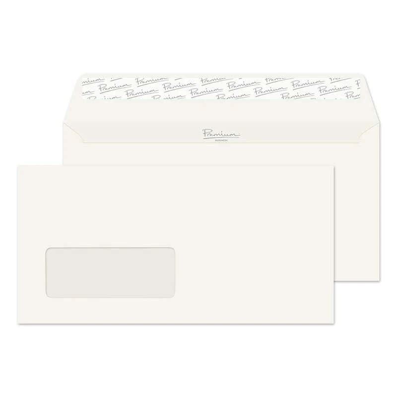 Blake Business DL 110 x 220 mm 120 gsm Peel & Seal Window Wallet Envelopes (71884) Oyster Wove - Pack of 500