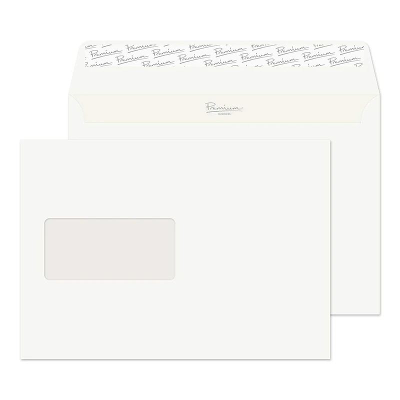 Blake Envelopes Premium Business 71708 Briefumschläge Haftklebung Mit Fenster Auster Wove C5 162 x 229 mm - 120g/m² | 500 Stück