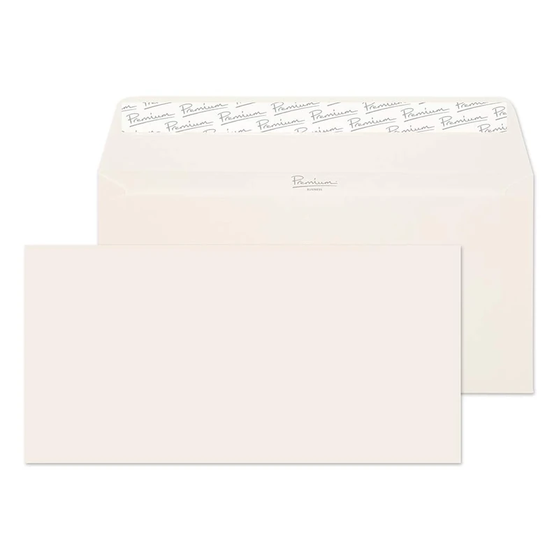 Blake Premium Business DL 110 x 220 mm 120 gsm Peel and Seal Wallet Envelopes (71882) Oyster Wove - Pack of 500