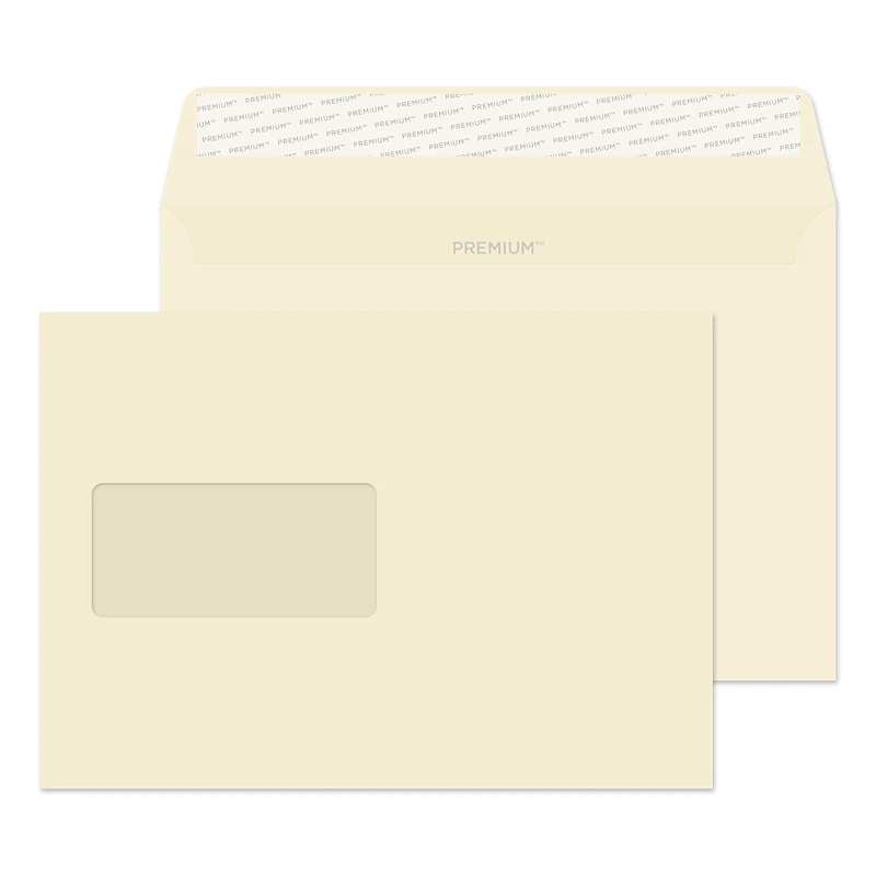 Blake Business C5 162 x 229 mm 120 gsm Peel & Seal Window Wallet Envelopes (61708) Cream Wove - Pack of 500