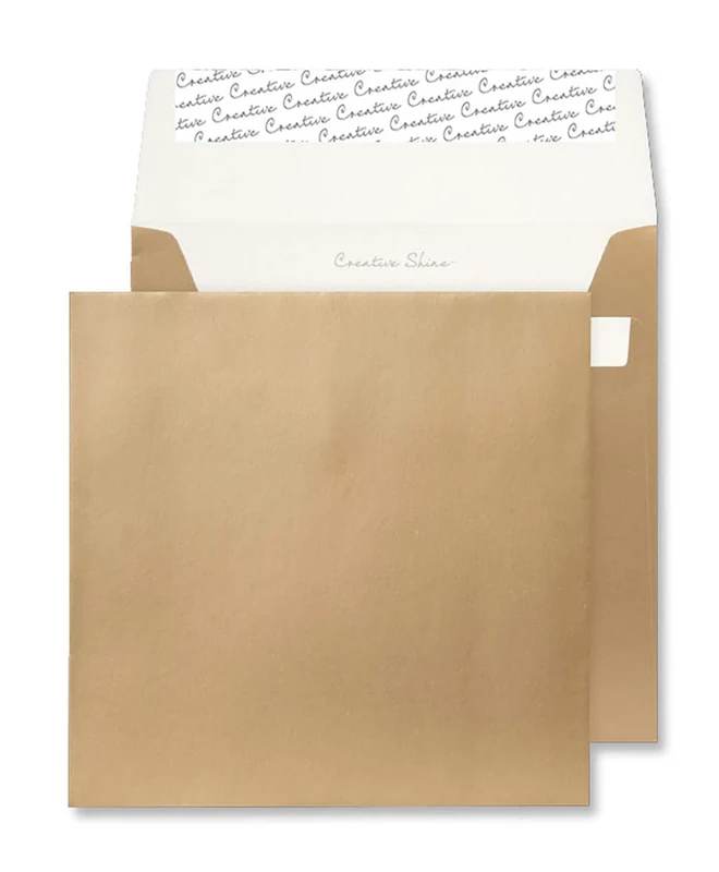 Blake Creative Shine 220 x 220 mm 120 gsm Square Peel & Seal Envelopes (513) Metallic Gold - Pack of 250