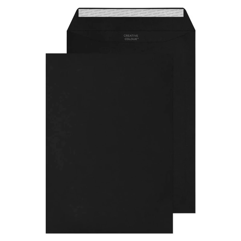 Blake Creative Colour C4 229 x 324 mm 120 gsm Peel & Seal Wallet Envelopes (414P) Jet Black - Pack of 250