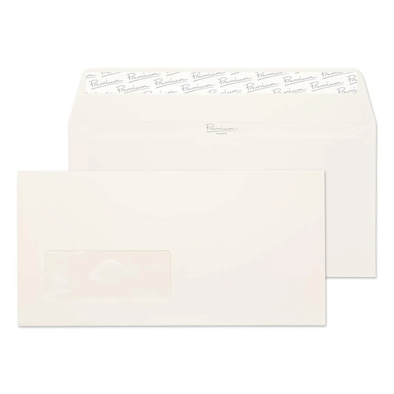 Blake Business DL 110 x 220 mm 120 gsm Peel & Seal Wallet Window Envelopes (39884) High White Laid - Pack of 500