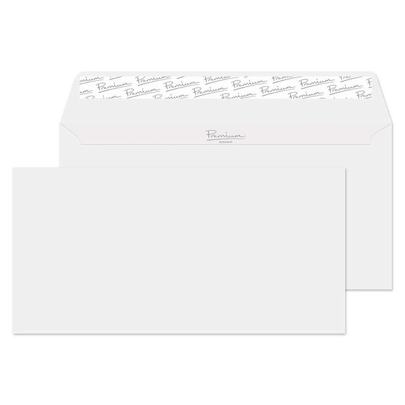 Blake Business DL 110 x 220 mm 120 gsm Peel & Seal Wallet Envelopes (37882) Brilliant White Wove - Pack of 500