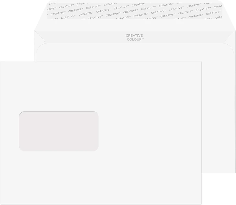 Blake Creative Colour C5 162 x 229 mm 120 gsm Wallet Peel and Seal Window Envelopes (355W) Chalk White - Pack of 500