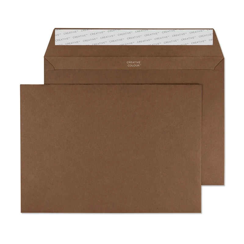 Blake Creative Colour C5 162 x 229 mm 120 gsm Peel and Seal Wallet Envelopes (323) Milk Chocolate - Pack of 500