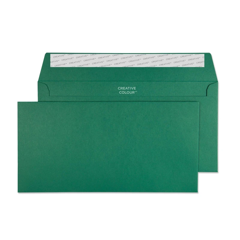 Blake Creative Colour DL+ 114 x 229 mm 120 gsm Peel & Seal Wallet Envelopes (221) British Racing Green - Pack of 500