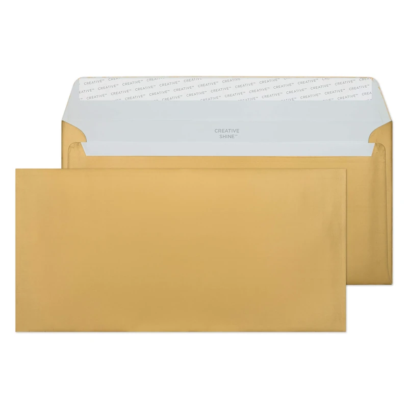 Blake Creative Shine DL+ 114 x 229 mm 130 gsm Peel & Seal Wallet Envelopes (213) Metallic Gold - Pack of 500