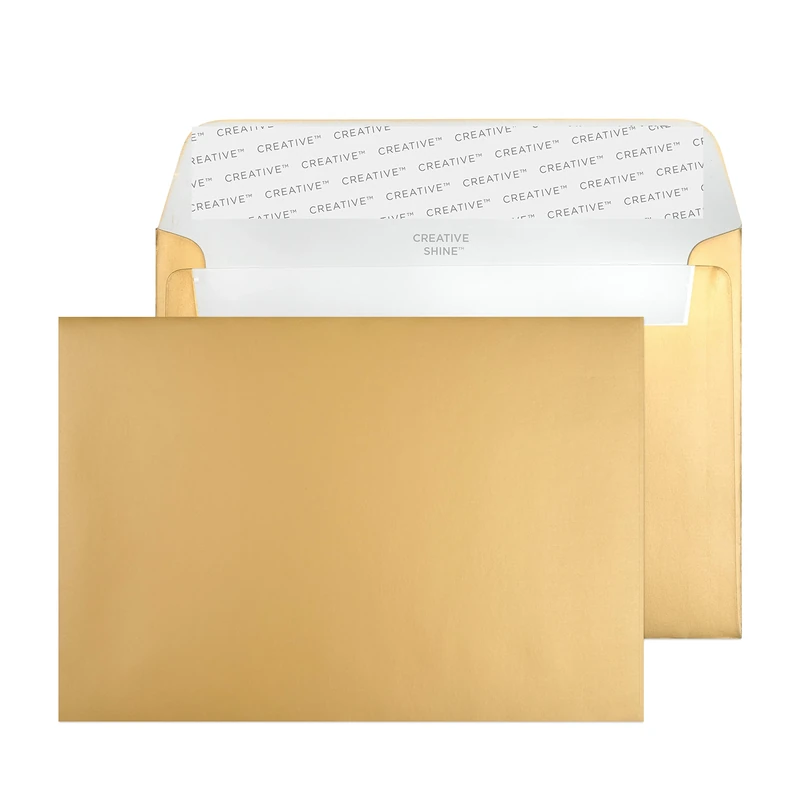 Blake Creative Shine C6 114 x 162 mm 130 gsm Peel & Seal Wallet Envelopes (113) Metallic Gold - Pack of 500
