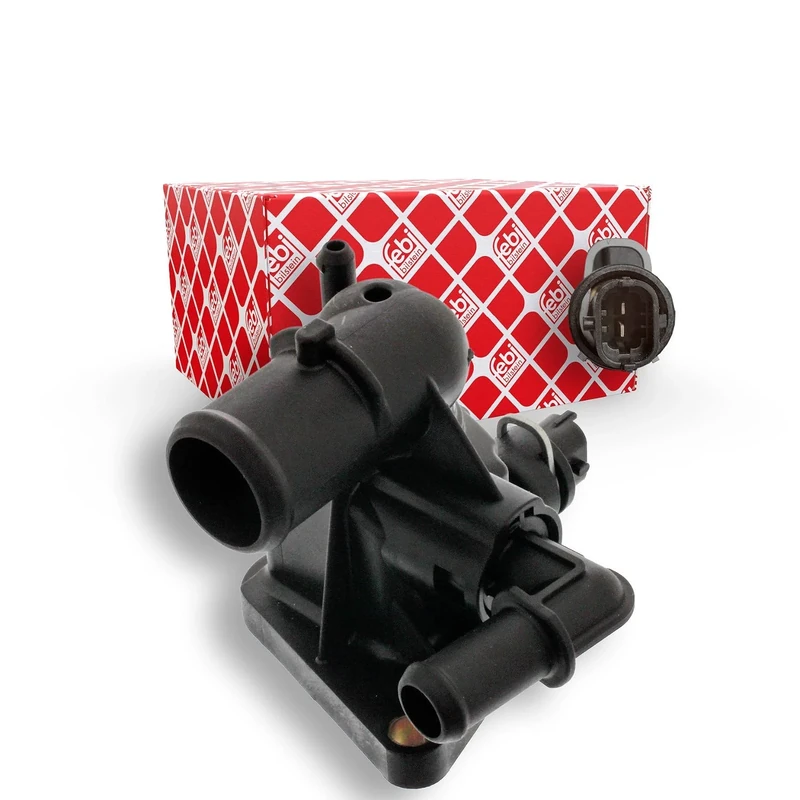 febi bilstein 40236 Thermostat Housing with thermostat, seal and temperature switch, pack of one