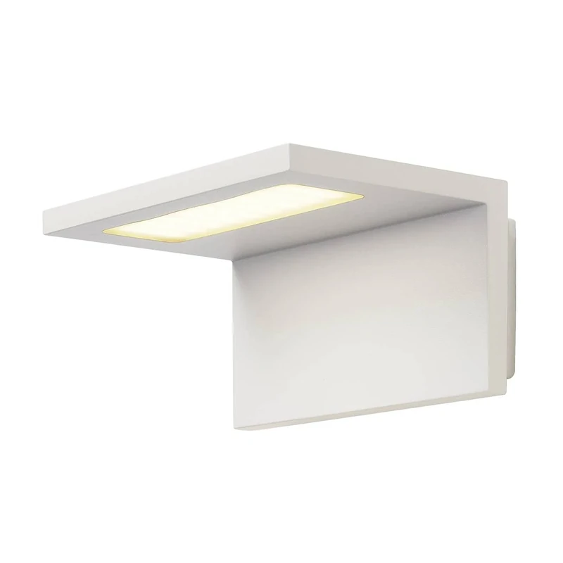 SLV Surface-Mounted Wall Light ANGOLUX Wall/Illumination for Walls, Paths, entrances, Surface-Mounted Outdoor Light, Garden lamp / IP44 3000K 6.8W 500lm White 120 Degrees