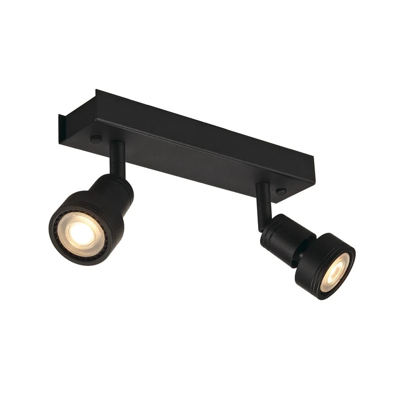 SLV Surface-Mounted Wall and Ceiling Light Puri 2 / Internal Ceiling and Wall Illumination, Surface-Mounted Light, Wall-Mounted Light, Ceiling spot / GU10 50W Black