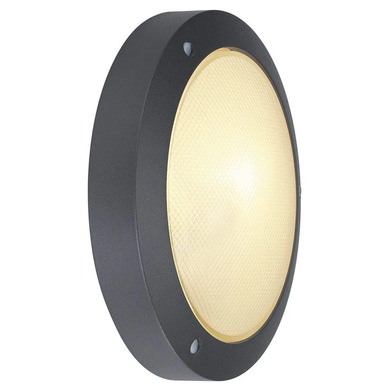 SLV Surface-Mounted Wall and Ceiling Light Bulan/Illumination for Walls, Paths, entrances, LED Outdoor spot, Surface-Mounted Outdoor Light, Garden lamp, Ceiling spot / E14 IP44 60W Anthracite - Image 1