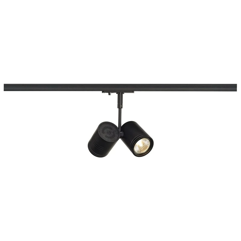 SLV 1-Phase System Light BIMA 2 / Spotlight, LED spot, Ceiling spot, Ceiling Light, Track System, Interior Lighting / GU10 50W Black