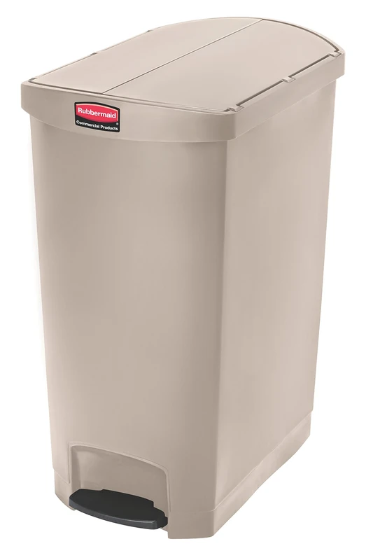Rubbermaid Commercial Products Slim Jim Step-on Resin End Step Step-On Waste Receptacle Bin 90 Litre Beige 1883553