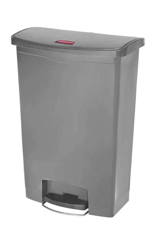 Rubbermaid Commercial Products Slim Jim Step-on Resin Front Step Waste Receptacle Bin 90 Litre Grey 1883606