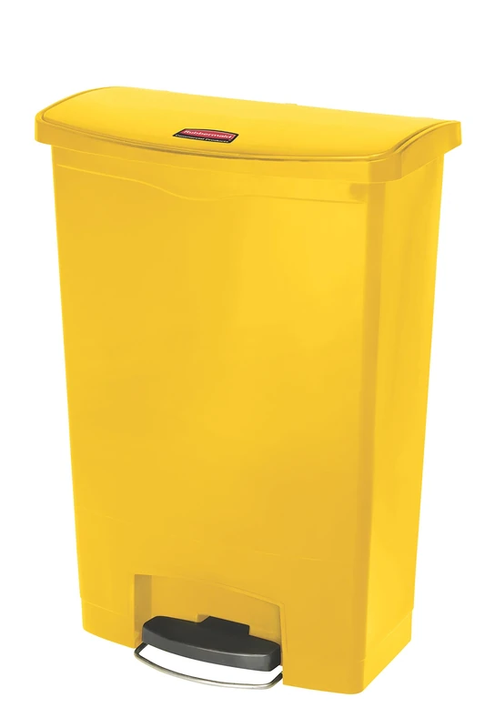 Rubbermaid Commercial Products Slim Jim Step-on Resin Front Step Waste Receptacle Bin 90 Litre Yellow 1883579