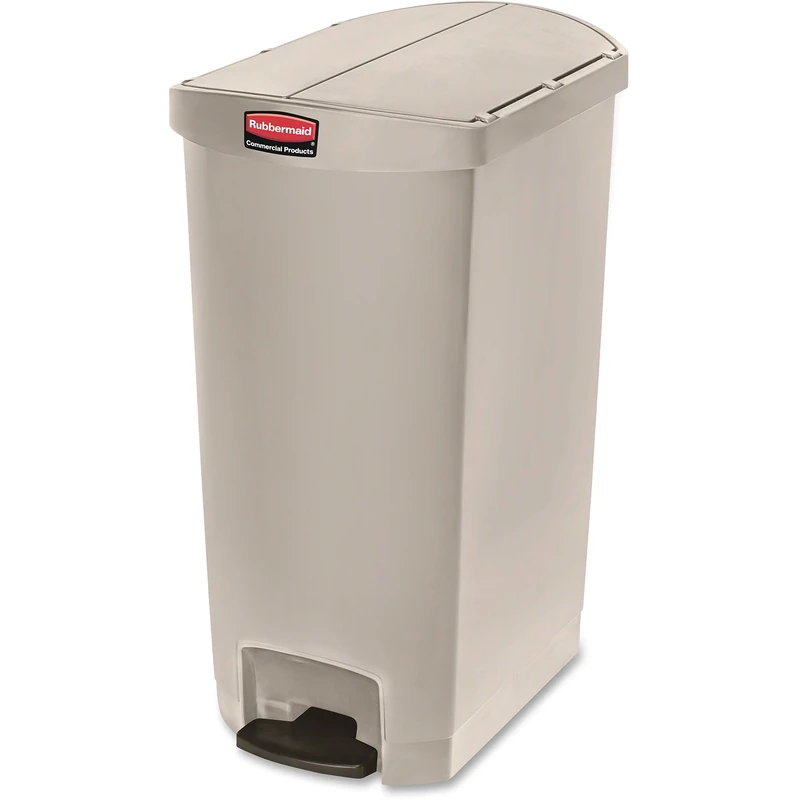 Rubbermaid Commercial Products 1883551, 68 Litre End Step Step-On Resin Wastebasket - Beige