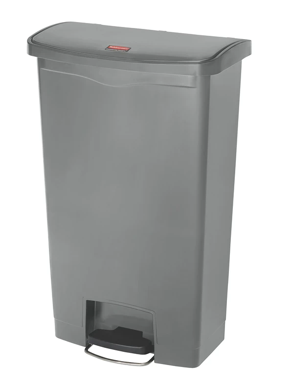 Rubbermaid Commercial Products Slim Jim Step-on Resin Front Step Waste Receptacle Bin 68 Litre Grey 1883604
