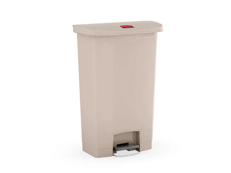 Rubbermaid Commercial Products Slim Jim Step-on Resin Front Step Waste Receptacle Bin 68 Litre Beige 1883460