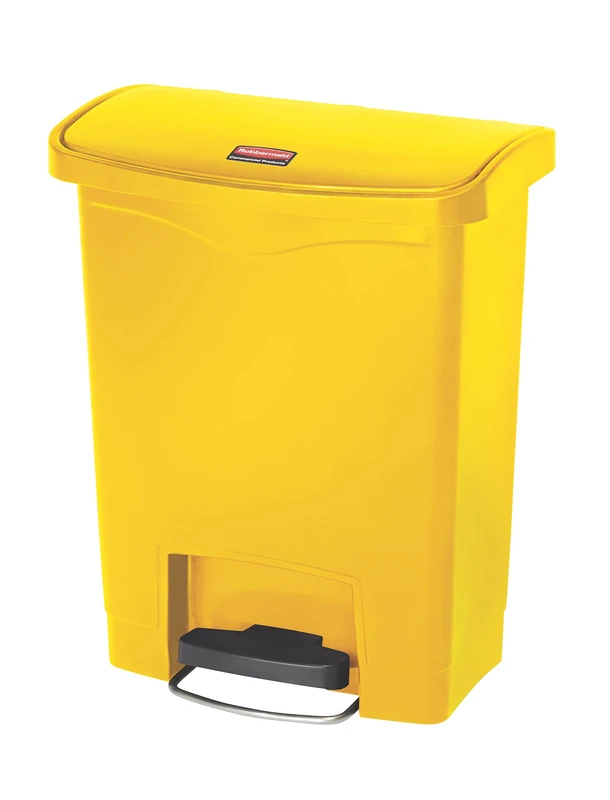 Rubbermaid Commercial Products Slim Jim Step-on Resin Front Step Waste Receptacle Bin 30 Litre Yellow 1883573