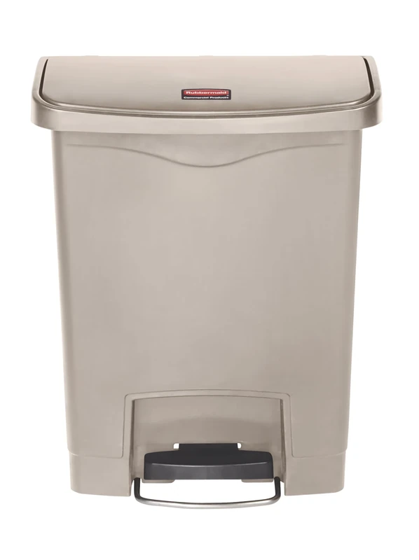 Rubbermaid Commercial Products Slim Jim Step-on Resin Front Step Waste Receptacle Bin 30 Litre Beige 1883456