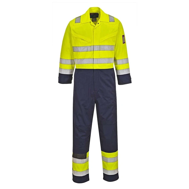 Portwest MV28 Reflective Hi-Vis Modaflame Coverall Yellow/Navy, 4X-Large