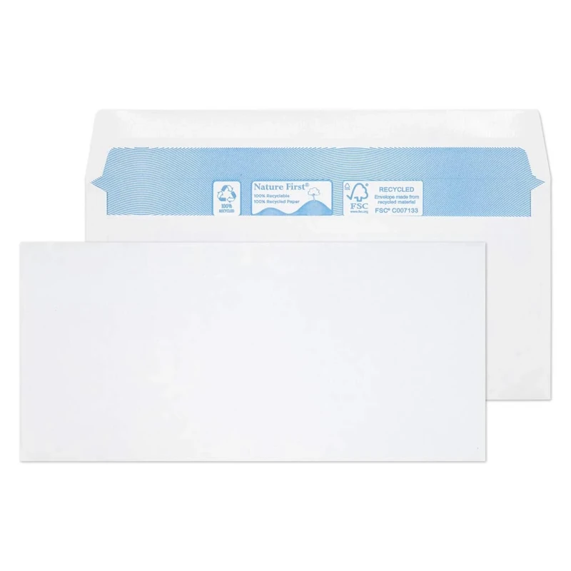 Blake Environmental - Biodegradable & Recycled Envelopes BRE (102 x 216mm) - Pack of 1000 - Premium Quality 80GSM - Gummed - FSC Certified Eco White Envelopes - Stationery & Business Supplies (RN010)