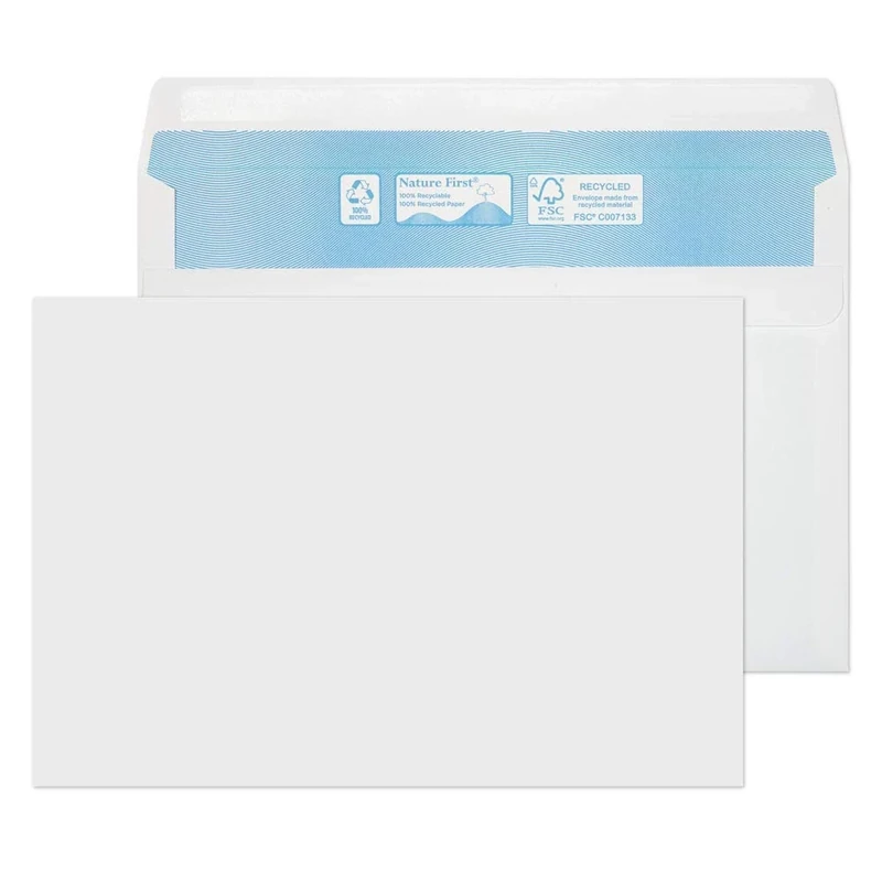 Blake Environmental - Biodegradable & Recycled Envelopes C5 (162 x 229mm) - Pack of 500 - Premium 90GSM - FSC Certified - Self Seal White Envelopes - Office Stationery & Business Supplies (RN024)