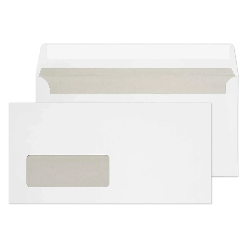 Blake Purely Everyday DL 110 x 220 mm 120 gsm Wallet Peel & Seal Window Envelopes (ENV12) Bright White - Pack of 500
