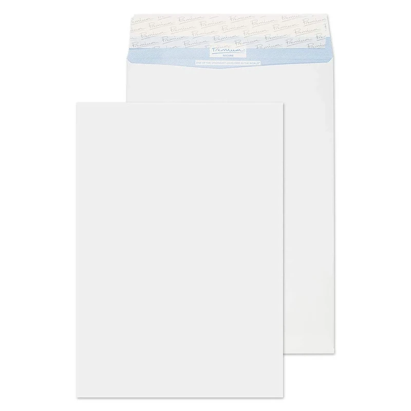 Blake Secure 352 x 250 mm 125 gsm Tear Resistant Pocket Peel & Seal Envelopes (TR8990) White - Pack of 125