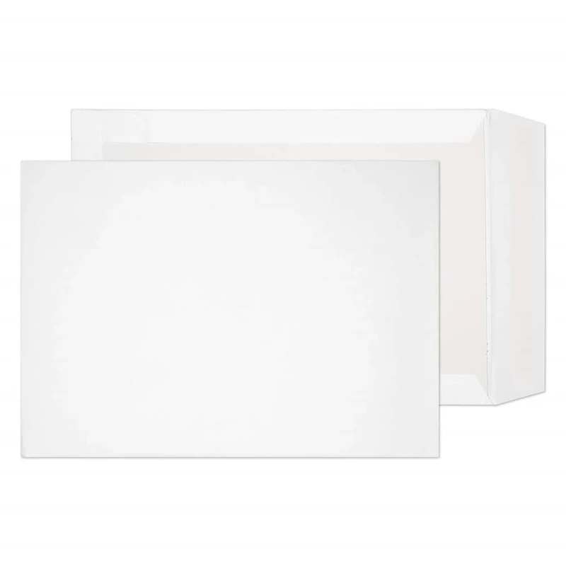 Blake Purely Packaging B4 352 x 250 mm Board Back Pocket Peel & Seal Envelopes (8111) White - Pack of 125