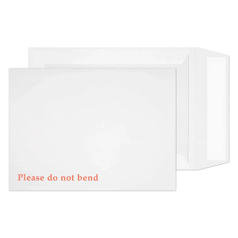 Blake Purely Packaging 241 x 178 mm Board Back Pocket Peel & Seal Envelopes (6112) White - Pack of 125