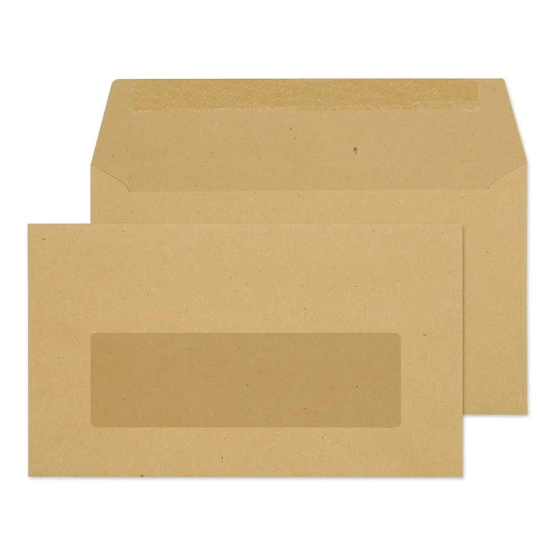 Blake Purely Everyday 89 x 152 mm 70 gsm Wallet Gummed Window Envelopes (23770) Manilla - Pack of 1000