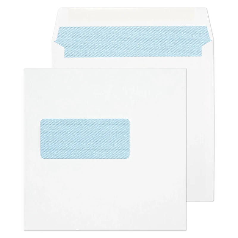 Blake Purely Everyday 165 x 165 mm 100 gsm Square Wallet Gummed Window Envelopes (0165W) White - Pack of 500