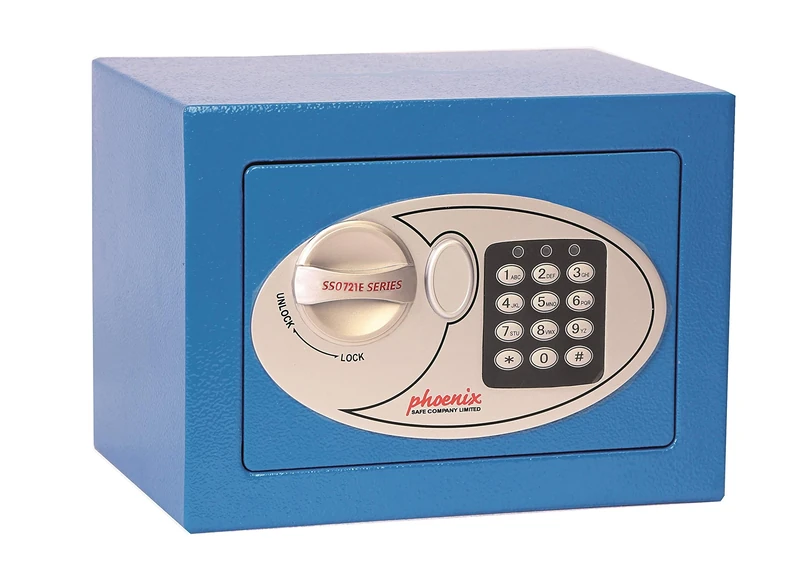 Phoenix CL477 Compact Office Safe, Blue - Image 1
