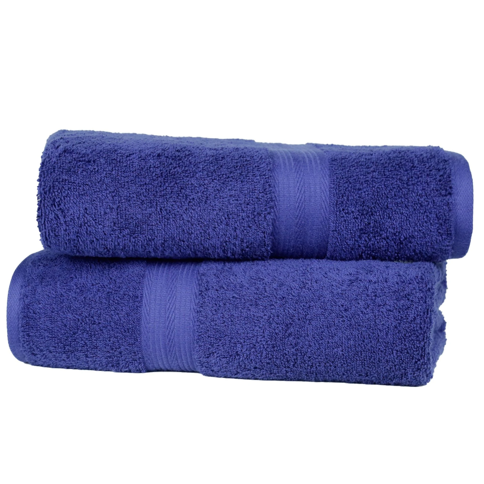 Amazon Basics 2 Bath towel for bathroom, Fade Resistant 100% Cotton Bath Towels, soft absorbent, 2-Pack (70x140 cm), Royal Blue